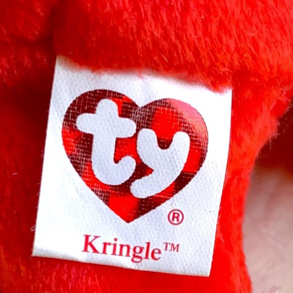 2004 40139 Kringle Christmas Teddy Bear Retired Ty Beanie Baby Plush MWMT - Picture 5 of 6